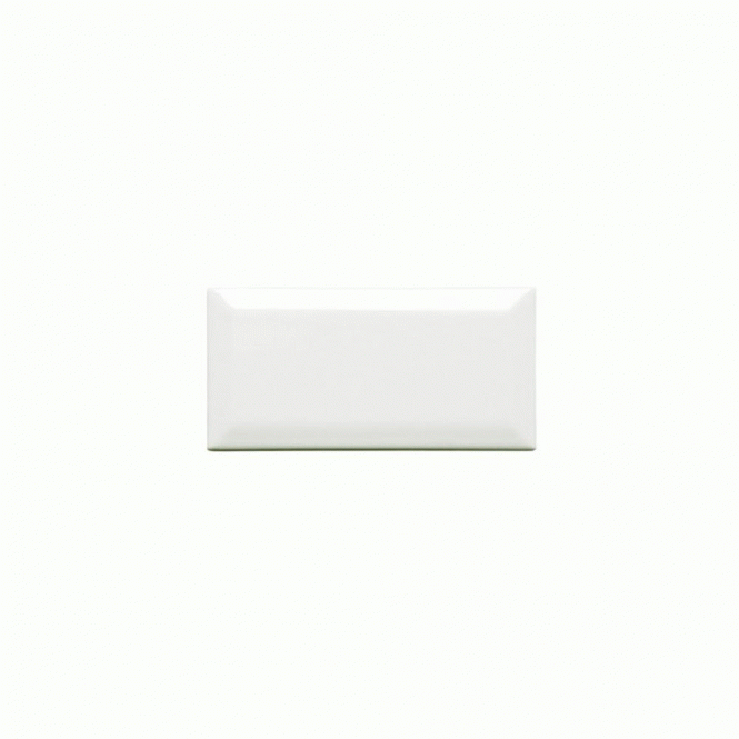 Metro Bevelled Gloss White 7.6cm x 15.2cm Wall Tile