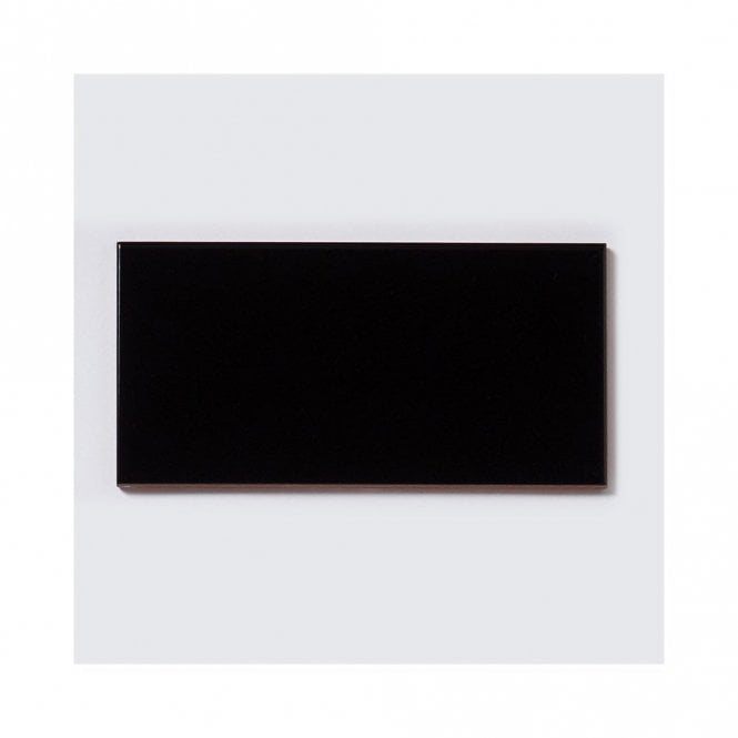Metro Brick Flat Matt Black 10cm x 20cm Wall Tile