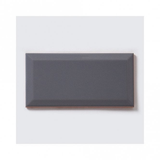 Metro Brick Gloss Medium Grey 10cm x 20cm Wall Tile