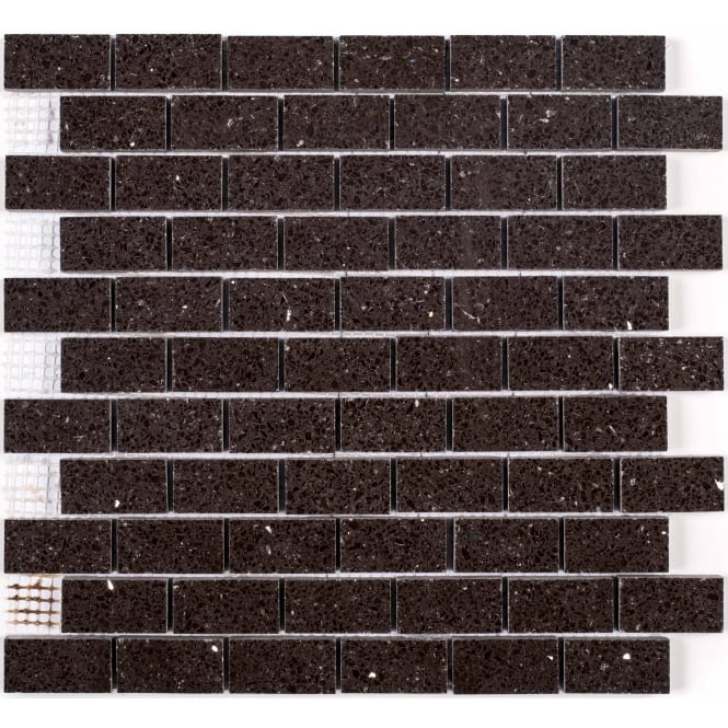 Gulfstone Mocha Brown Quartz Mosaic (4.8cm x 2.3cm) 30cm x 30cm Wall Tile
