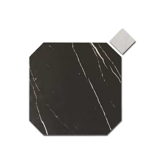 Equipe Octagon Marmol Black 20cm x 20cm Tile