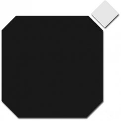 Octagon Matt Black 20cm x 20cm Tile
