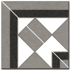 Octagon White Corner Tile 15.8cm x 15.8cm