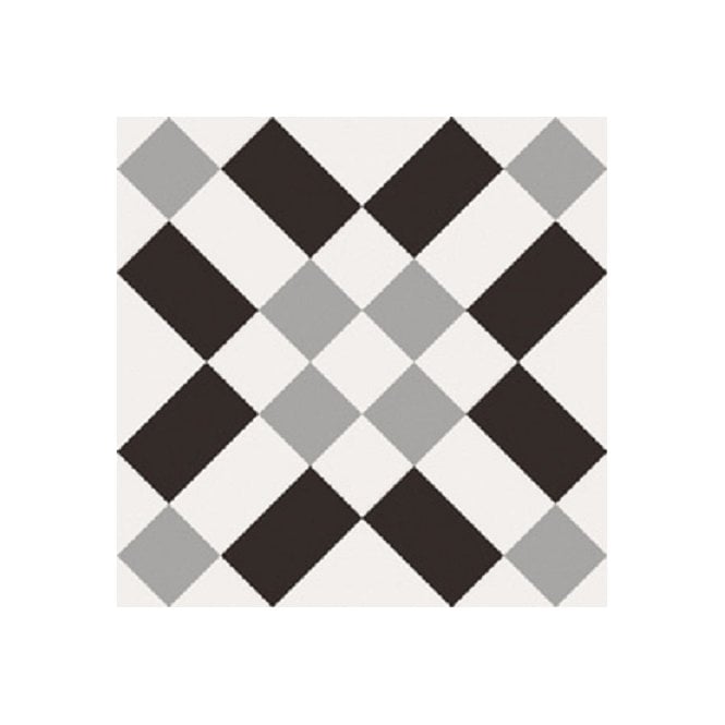 Patchwork B&W 02 20cm x 20cm Wall & Floor Tile