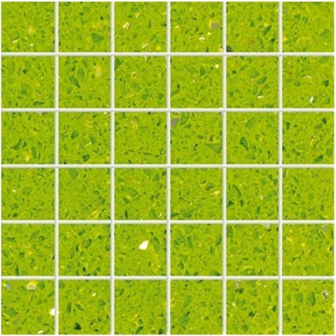 Gulfstone Salalah Lime Quartz Mosaic (4.8cm x 4.8cm) 30cm x 30cm Wall Tile