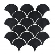 Shell Black Matt 30.2cm x 31.5cm Wall Tile