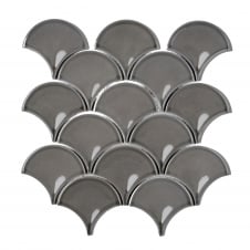 Shell Grey Gloss 30.2cm x 31.5cm Wall Tile