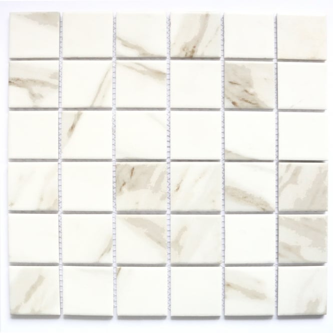 Square Calacatta Matt 4.8cm x 4.8cm Mosaic Tile