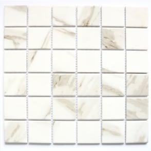 Square Calacatta Matt 4.8cm x 4.8cm Mosaic Tile