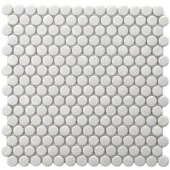 Victorian Penny Matt White 30cm x 30cm Porcelain Mosaic