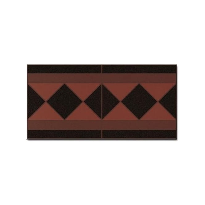 Vives Octagon Terracotta Border Tile 15.8cm x 31.6cm