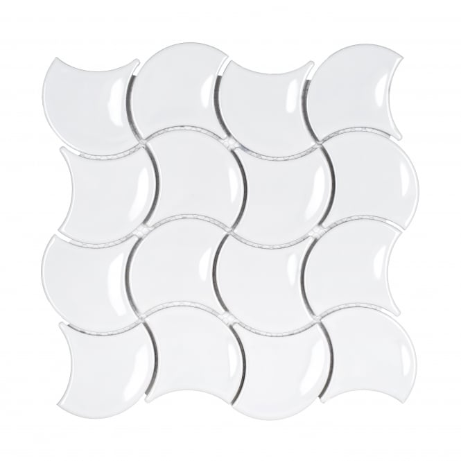 Wave White Gloss 30.2cm x 31.5cm Wall Tile