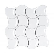 Wave White Gloss 30.2cm x 31.5cm Wall Tile